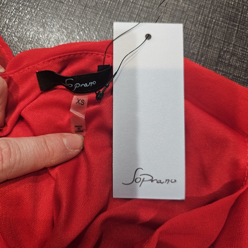 Chic Red Ruffle Dress - Picture 5 of 5